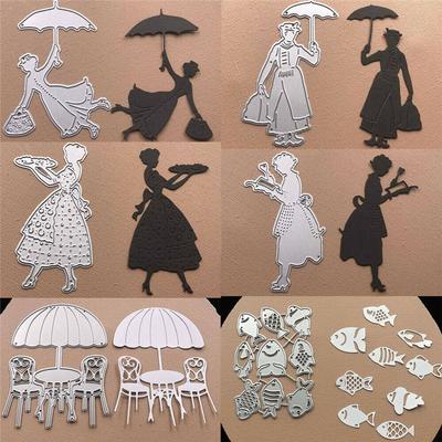 6,7*9 cm kovová řezací forma, řezací forma s postavičkami a rybami, scrapbooking, papírová řemeslná forma na nůž, děrovací forma.
