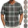 Men's Casual V Neck Short Sleeve Shirt Lightweight Breathable Fabric Soft Comfortable Fit Suitable for Everyday Wear