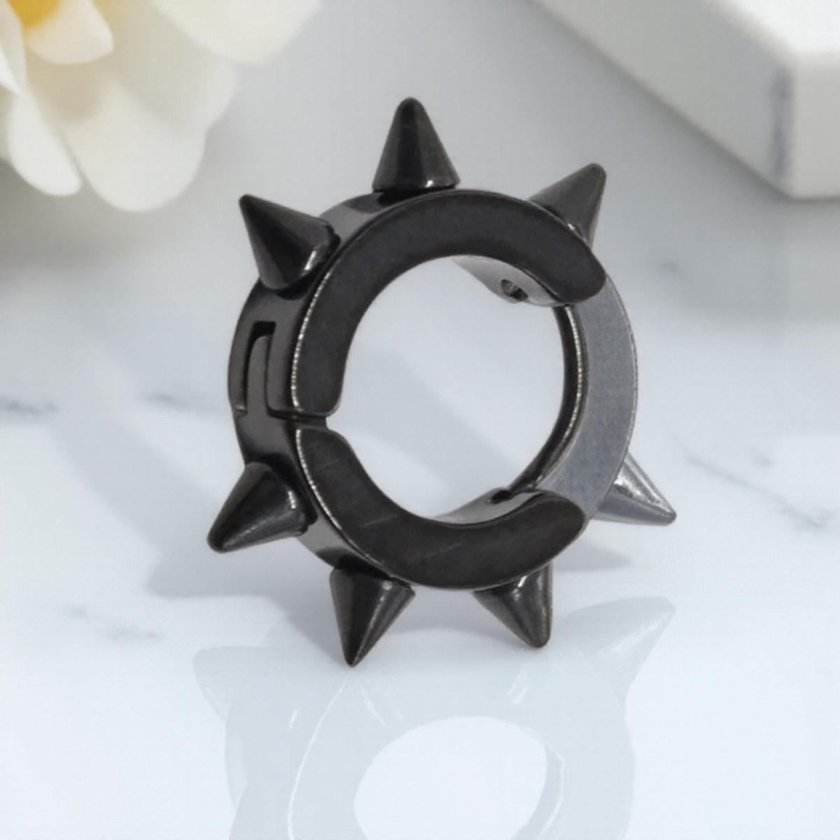 Stainless Steel Small Hoop Earrings Punk Rivet Ear Studs Gothic Hoop Earrings Hypoallergenic Jewelry for Women