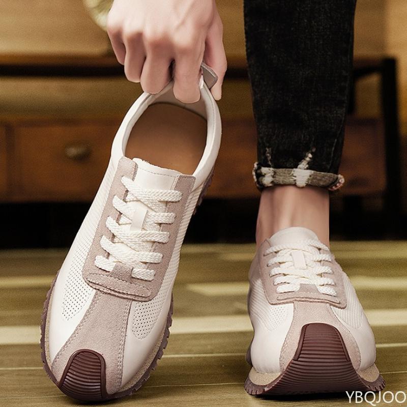Sapatos masculinos da moda primavera outono populares retrô versátil casuais confortáveis masculinos de sola grossa resistentes ao desgaste modernos sapatos esportivos