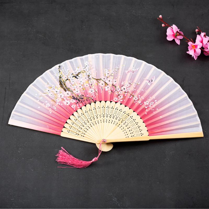 Summer Japanese-Style Cherry Blossom Hanfu Dance Chinese Style Folding Fan