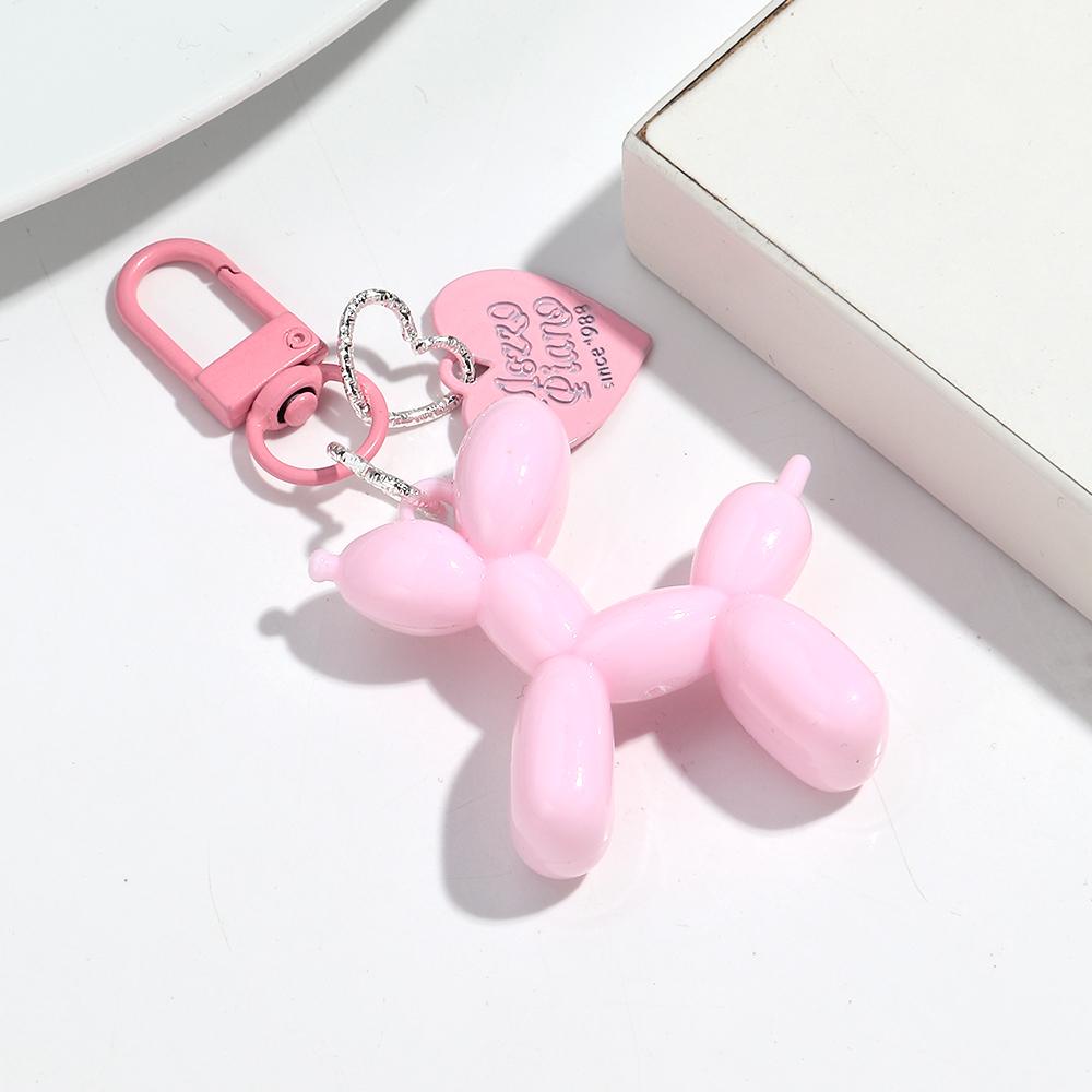 Funny Colorful Balloon Dog Car Keychain Clip Bag Charms for Women Cute Acrylic Puppy Keyring Phone Decoration Accessories Gifts