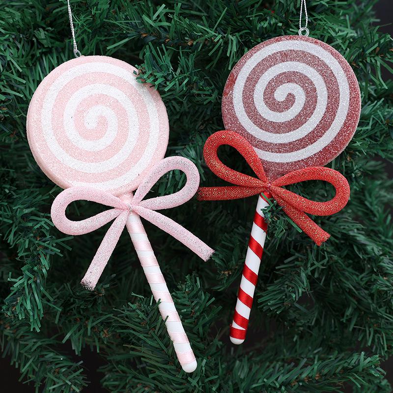 Bunte Weihnachts-Lutscher-Dekorationen - Kreative Süßigkeiten-Ornamente für Bäume und Schaufenster