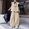 INCERUN Two Pieces Casual Sets Men Sleeveless Waistcoat and Long Cargo Pants Trousers Outfits