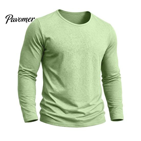 Einfaches Mode Unterhemd Herren Langarm T-Shirt, Baumwolle Leinen Rundhals Hemd, Einfarbige Bequeme Haus Loungewear Farbe Atmungsaktive Basisschicht