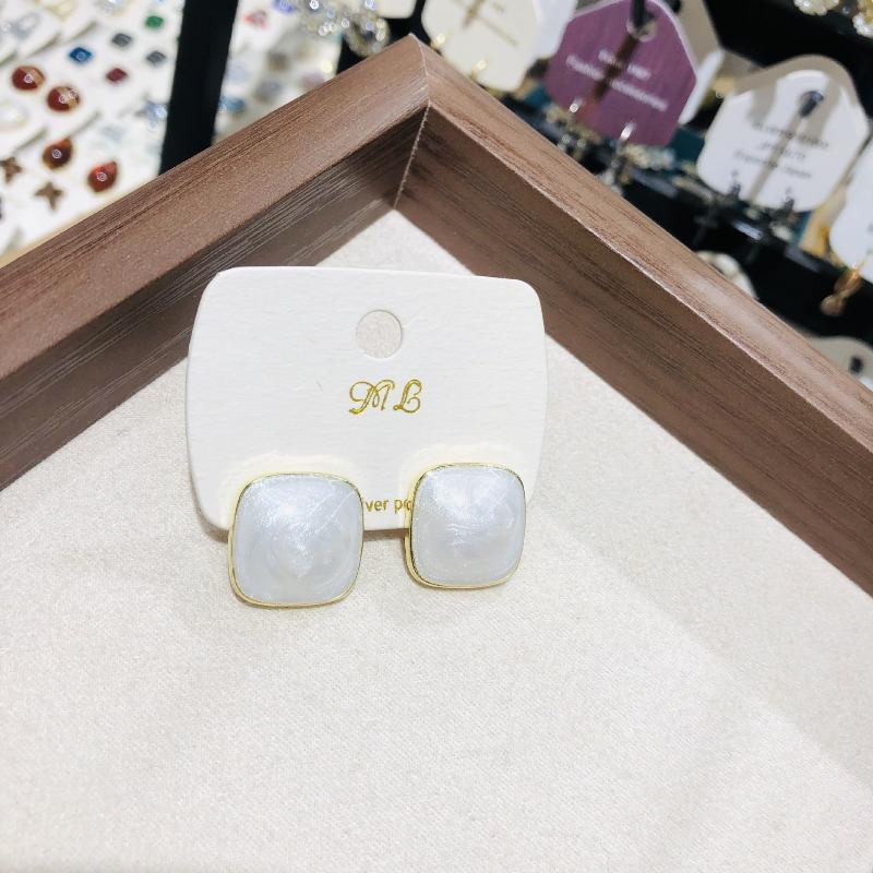 Fashion Square Geometric Candy Colored Oil Drop Earrings for Women Unique Design Elegant Personality Ear Jewelry