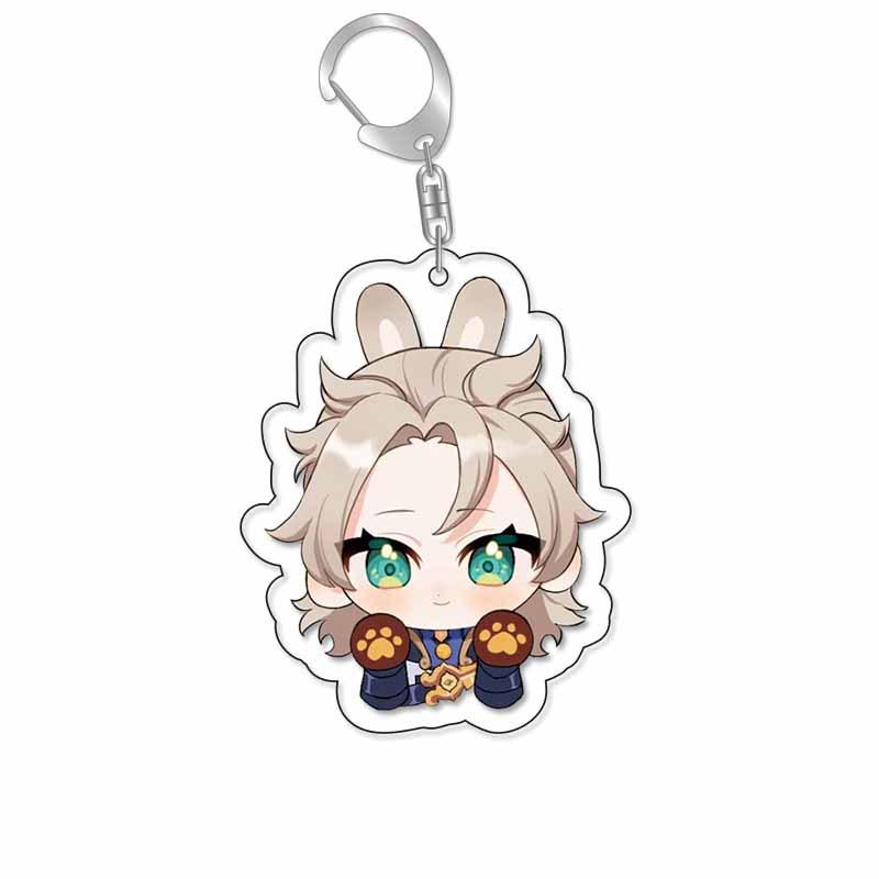Acrylic Keychain Pendant: Kaveh, Nahida, Wanderer, Xiao, Furina, Scaramouche - Anime Big Mouth Wobbly Design