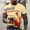 Vintage Motorcycle T Shirt For Men 3D Racing Girl Short Sleeve Tops Street Men's Biker T-shirt Oversized Tee Shirt Clothing