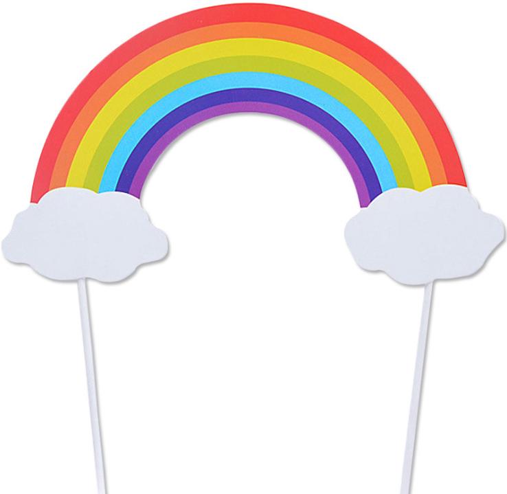 10-Pack 3D Hot Air Balloon & Rainbow Cake Toppers