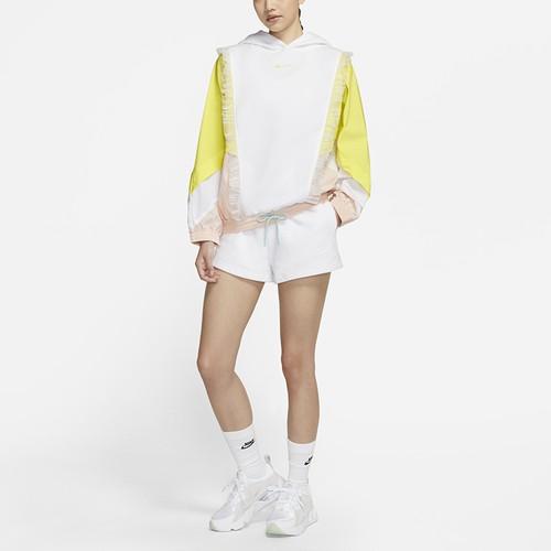 Nike Color-Block Thickened Pullover Hoodie for Women White