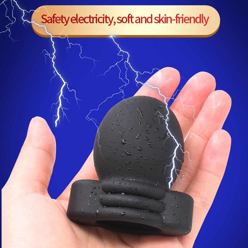 Electric Shock Glans Vibrator For Men Masturbator Dildo Vibrator Penis Trainer Delay Lasting Trainer Sex Toys For Adult Sex Shop