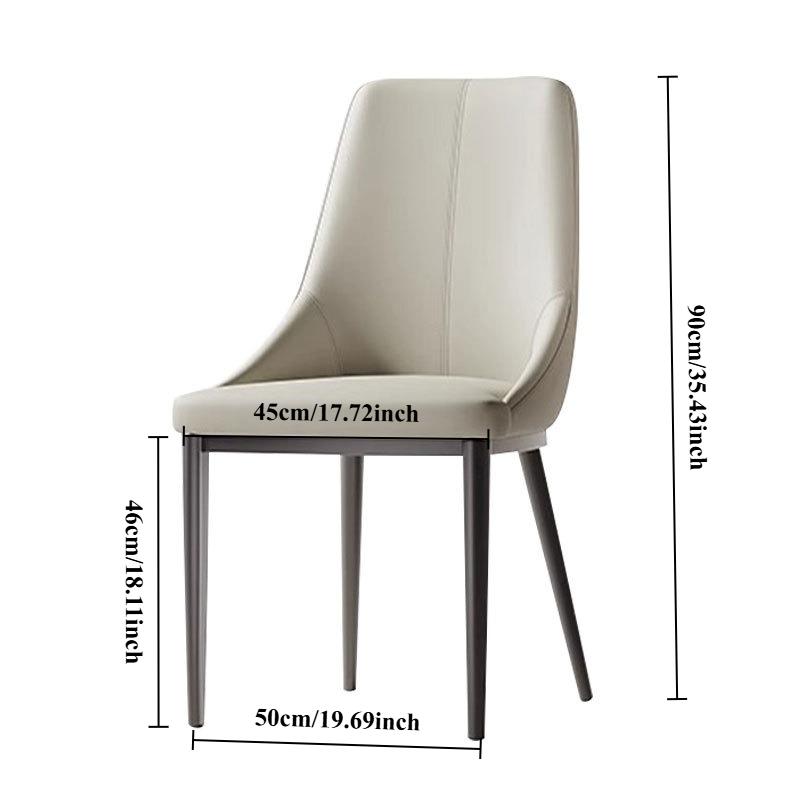 Modern PU Leather Dining Chairs with Metal Legs Restaurants Hotels Chairs Coffee Shop Backrests Comfortable Vintage Sofa Chairs