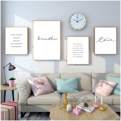 Simple  Art Posters Home Decor Letters Print Canvas Painting Wall Art Fresh Minimalist for Living Room Picture