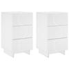 Nightstand 2 Pcs White 33.5 X 34.5 X 60 Cm Engineered Wood