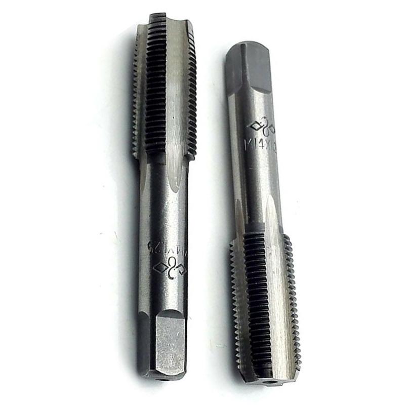 CNC-Maschinen-Gewindebohrer-Satz 14 mm x 1,25 metrisches Gewinde Rechts Werkzeuge Silber 2 Stück Nützlich
