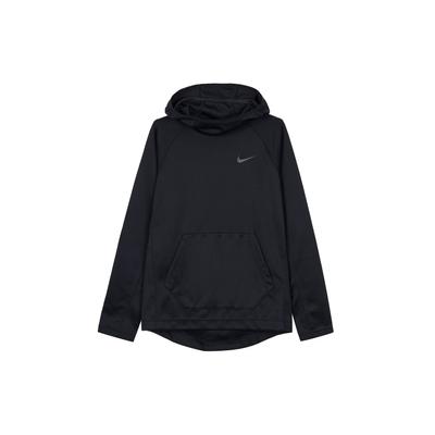 Kapuzenpullover mit aufgesticktem Logo-Print und Lagen-Look für Herren Schwarz AT3237-010