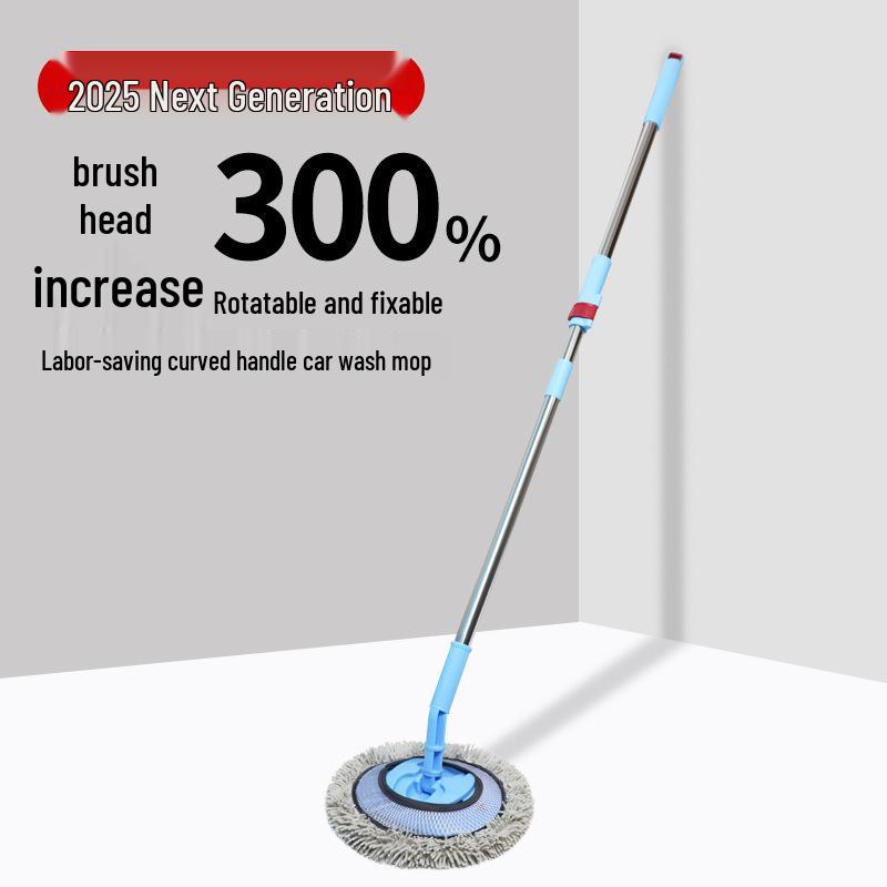 Retractable Car Wash Mop Brush for Wet & Dry Use - Bendable for Dust Removal, Gentle on Paint.