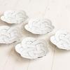 Set of 5 15cm Arita Ware Ume Musubi (Plum Rice Ball) Plates with Platinum Wire and Silver Accents, Perfect for New Year's Gifts, In a Gift Box