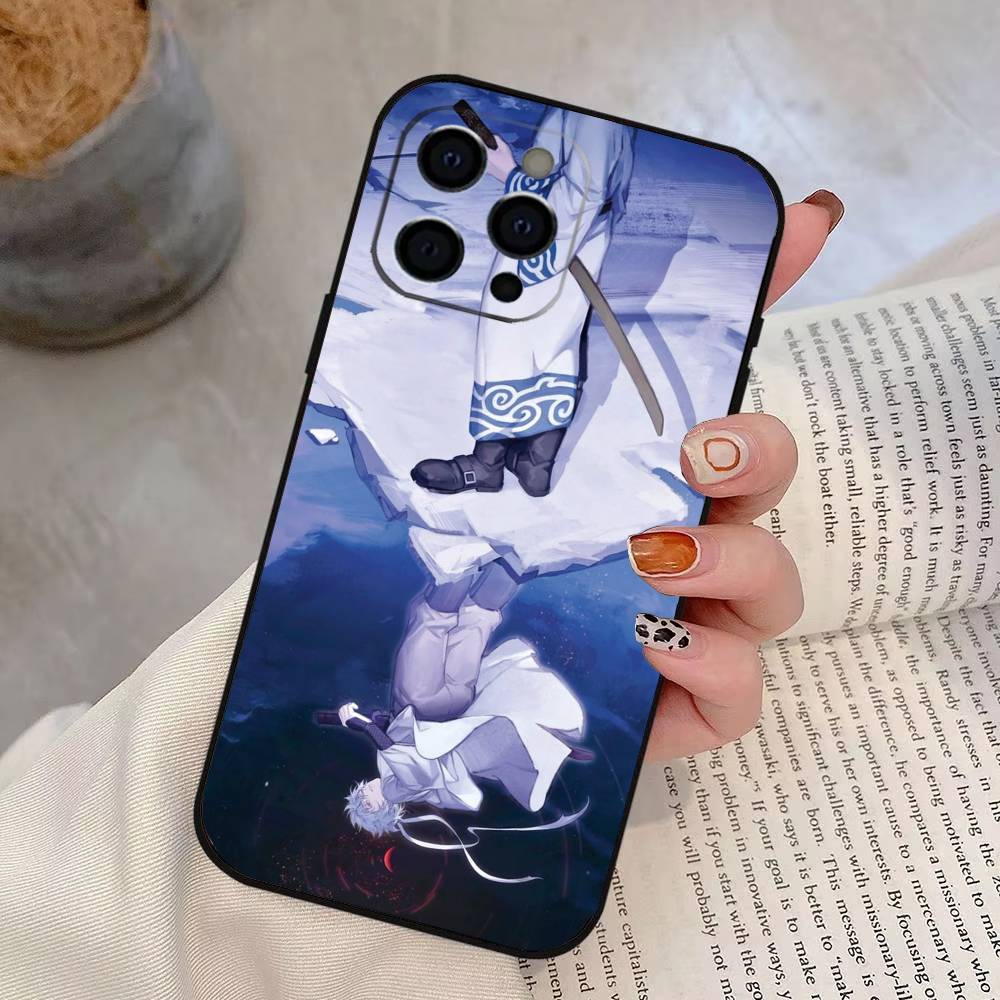 Gintama Gintoki Sakata Phone Case For iPhone 17, 16,15,14,13,12,11 Plus,Pro Max, Others Soft Black Cover