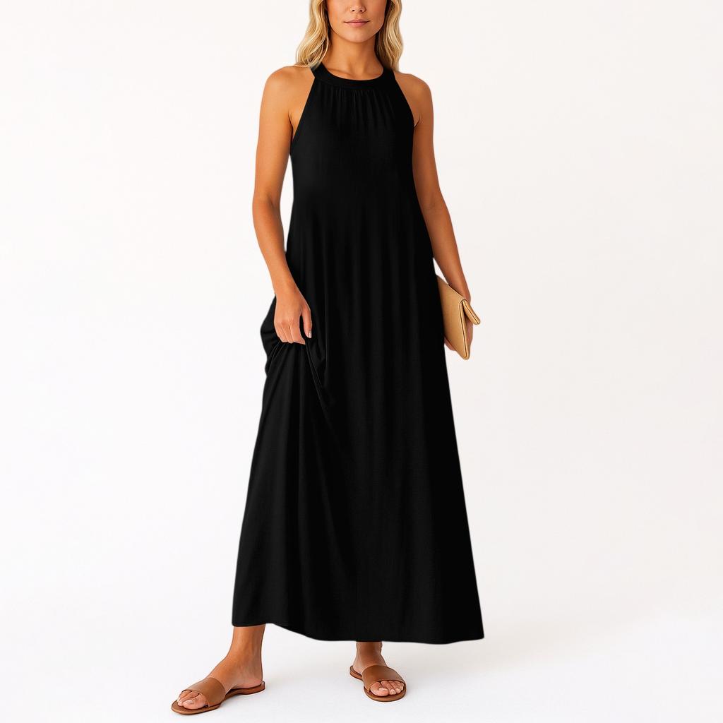 Women's Casual And Fashionable Round-neck  Sleeveless  Mid Length Dress