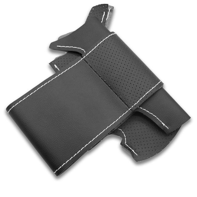 Car-styling Steering Wheel Cover Leather Trim For Renault Logan 1 Sandero Symbol Clio Twingo 2 Lada Largus Nissan Almera 3 G15