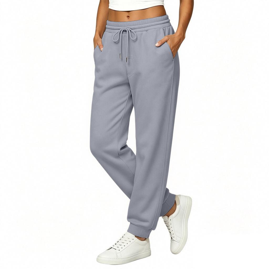 Women's Loose Fit Sweatpants with Elastic Waistband and Cuffed Hem for Casual and Athletic Wear