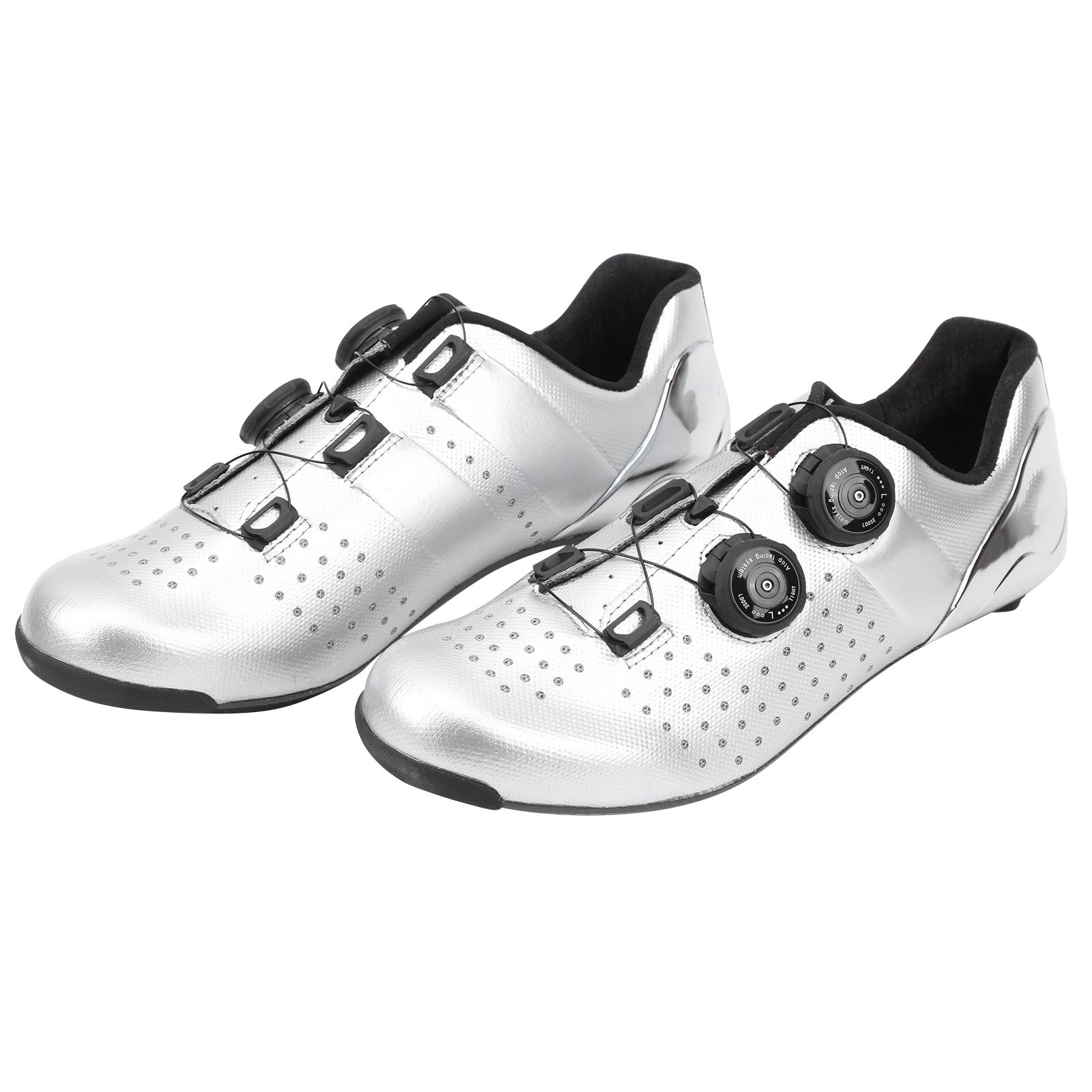 

1Pair Outdoor Bike Cycling Shoes Electroplate Silver Vamp Bicycle Road Lock Shoes