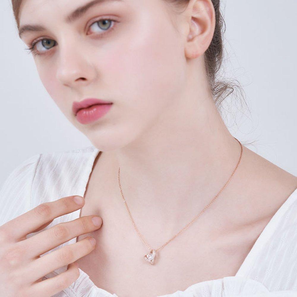 Double Heart Cubic Necklace Elbrnn235