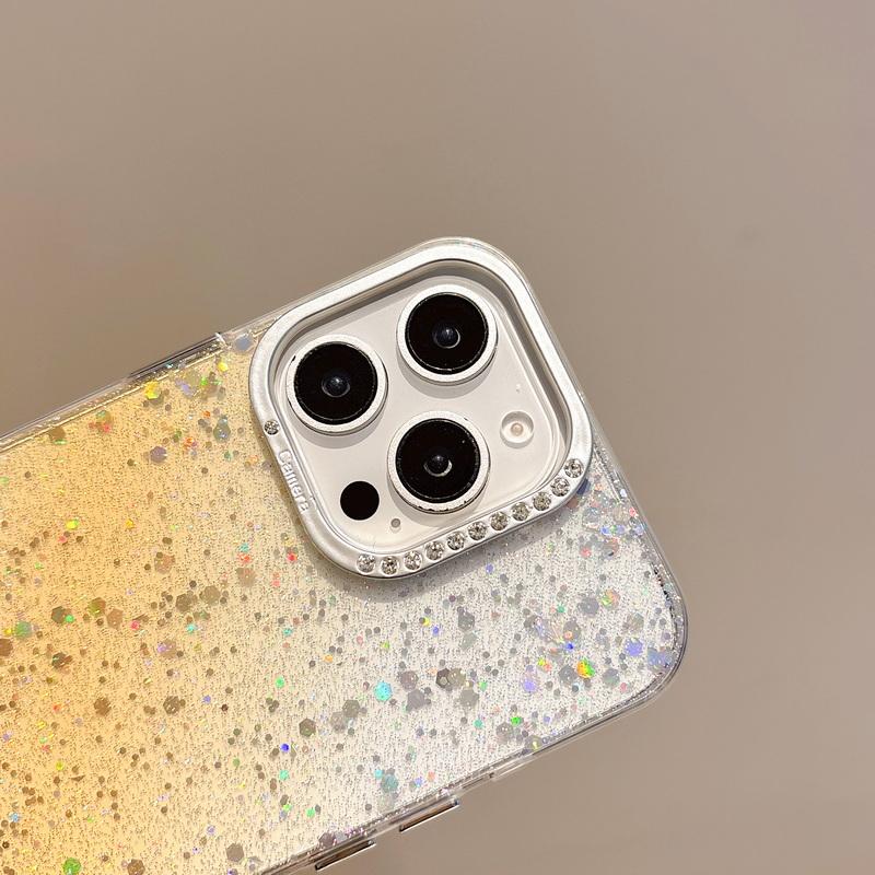 Luxury Bling Glitter Sequins Colorful Clear Case for iPhone 16 15 14 Plus 13 12 Pro Max 11 Shining Shockproof Tpu Bumper Cover