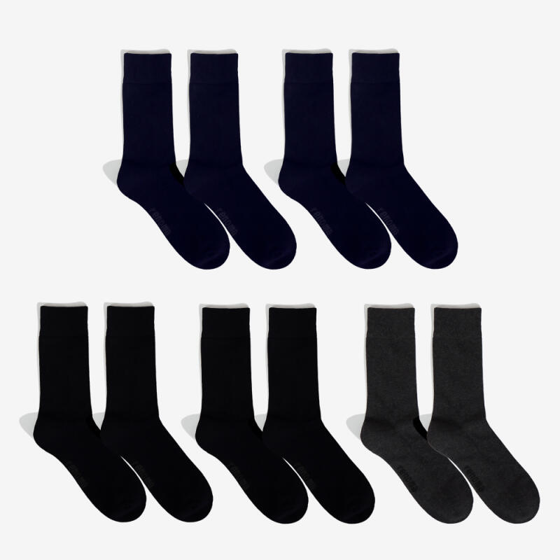 5 Pairs of Men's File Suit Socks (Solid)