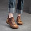 Fashion GKTINOO Retro Short Boots 2025 Autumn/Winter New Casual Mixed Colors Round Toe Soft Soled Lace Up Women's Shoes