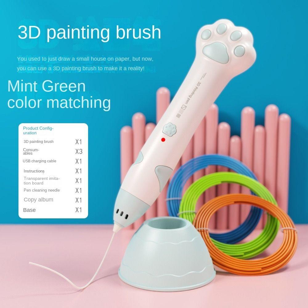 Rechargeable 3D Printing Pen Low Temperature 3D Art Painting Pen 3D Graffiti Pen  Education Toy