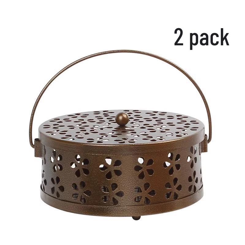 Stainless Steel Mosquito Coil Holder with Lid and Ash Catcher - Fireproof Mosquito Repellent Box
