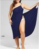 Women Striped Spaghetti Strap Cover‑Up Dress Loose Beach Midi Dress For Vacation Swimwear Cover Up