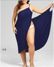 Women Striped Spaghetti Strap Cover‑Up Dress Loose Beach Midi Dress For Vacation Swimwear Cover Up