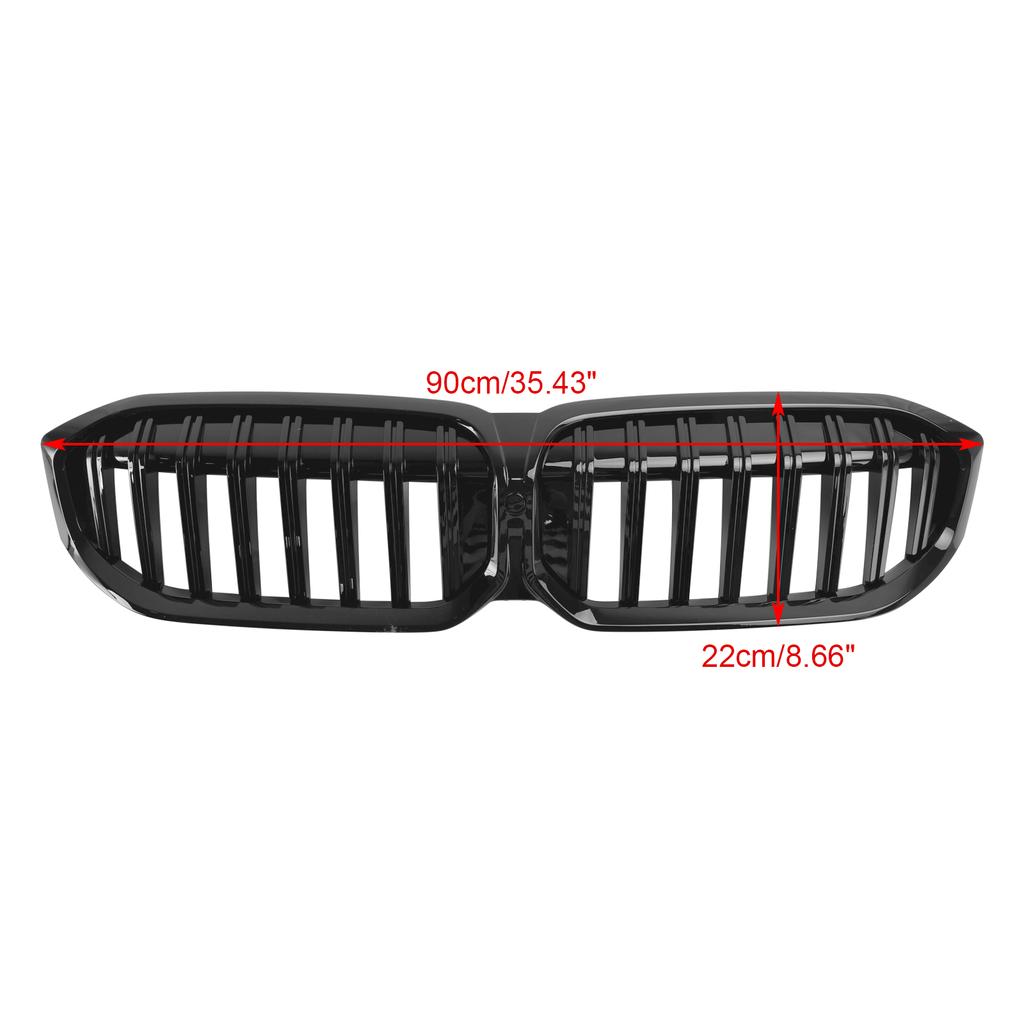 Gloss Black Front Kidney Grille Grill Fit BMW G20 320i 330i M340i 2023-2024