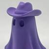 Halloween Cowboy Ghost Figurine Cute Ghost Statue Wearing Cowboy Hat