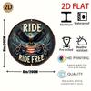 Hisun Tin Sign HD Aluminum Metal Sign Ride Ride Free Round Wall Decor Retro Bald Eagle Motorcycle Design Tin Poster for Home Garage Man Cave