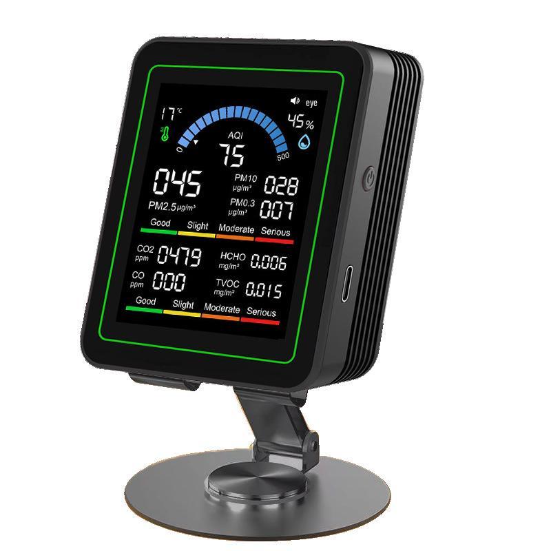 10-in-1 Luftqualitätsmonitor: Erfasst Formaldehyd, CO2, PM2,5, CO, Temperatur und Luftfeuchtigkeit für den Heimgebrauch