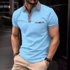 Men's Short Sleeve Color Block Polo Shirt - European & American Summer Style