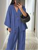 2025 Women's Casual V-neck Top & High-waisted Pants Set
