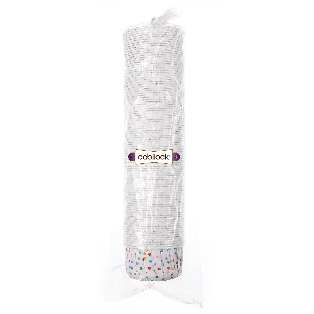 Cabilock 100pcs Disposable Ice Cream Cups Dessert Bowls Dot Paper Cups Party Supplies