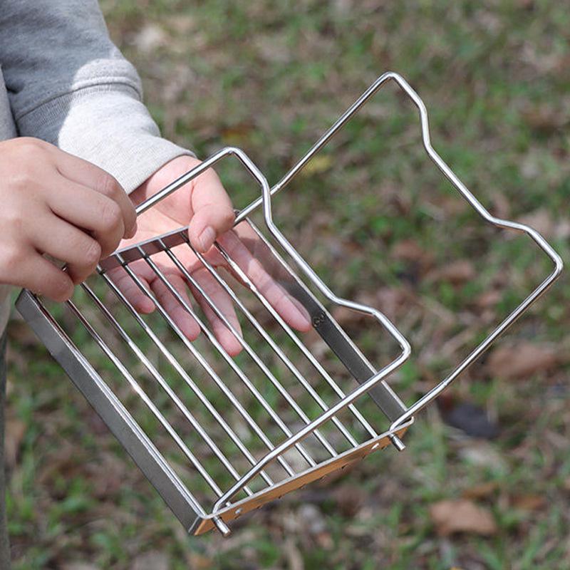 Portable Folding Stainless Steel BBQ Grill Stand with Griddle Kettle Holder
