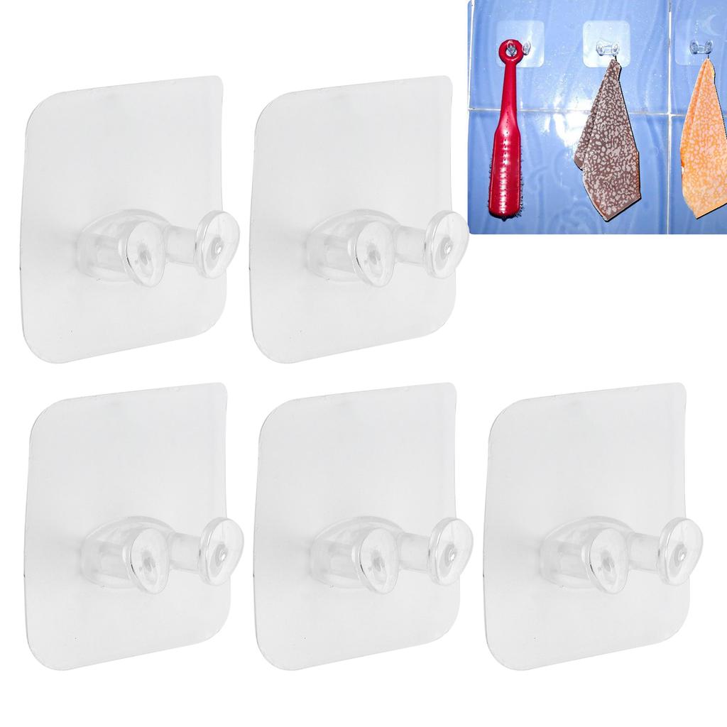 5pcs Razor Holder Multiple Uses Self Adhesive Wall Hanging Phone Holder Shower Towel Hooks