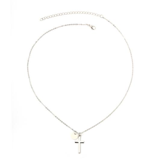 Einfache Kreuz-runde Legierungs-hängende Ketten-Halskette-Frauen-Schmuck-Geschenk