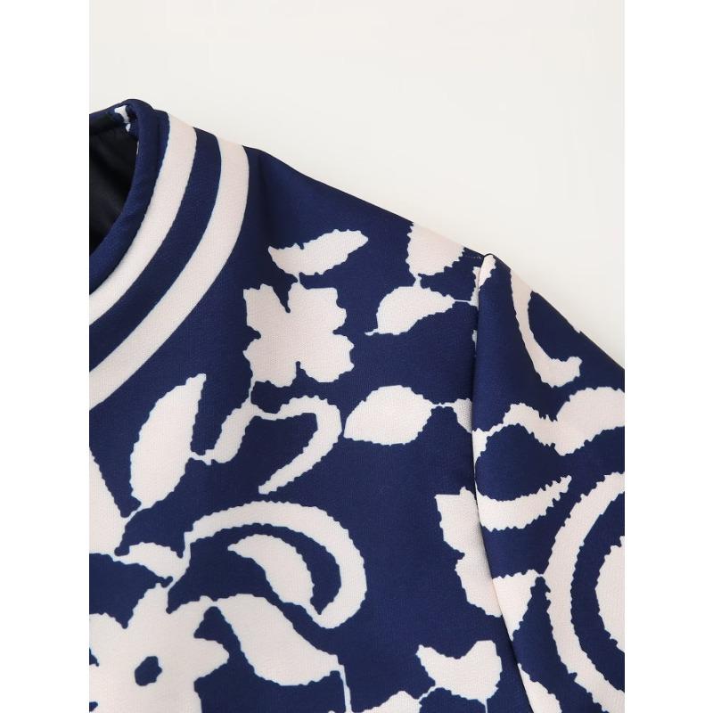 DAFIFY Modă Femei Casual Imprimeu Model Floral Toamnă Iarnă Mânecă Lungă Decolteu în V Jachete & Paltoane