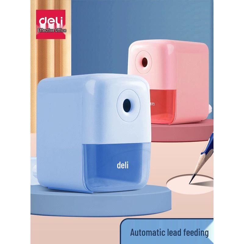 Deli 71158 Automatic and Hand-Crank Pencil Sharpener for Primary School Students