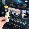 Car Center Console Air Outlet Simulated Flower Clips Ornaments Baby'S Breath Jasmine Vase For Girls Car Decorations