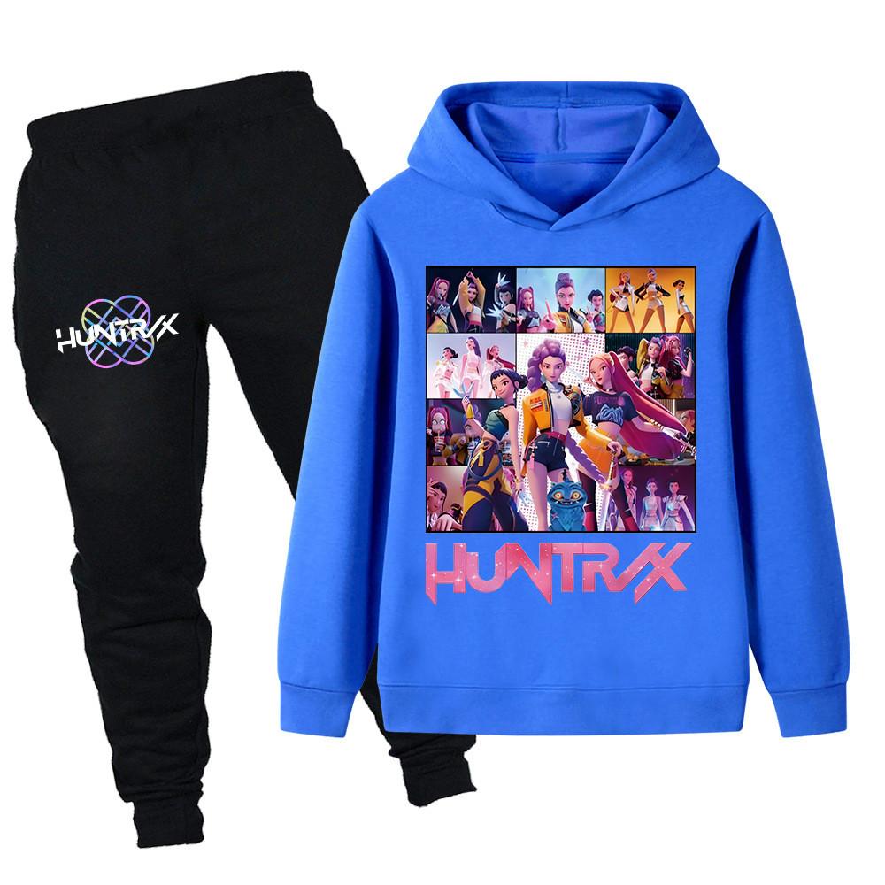 PB1250 Kinder Jungen Mädchen Kpop Mira Zoey Rumi Druck Langarm Kapuzenpullover Hose Hose Kleidung Sets