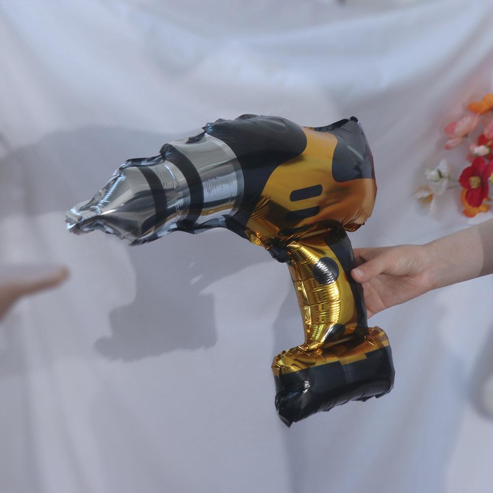 Aluminum Film Power Drill Hammer Modeling Balloon Cartoon Hand Holding Balloon Birthday